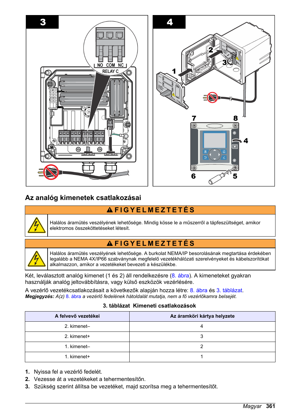 Az analóg kimenetek csatlakozásai | Hach-Lange SC 200 Basic User Manual User Manual | Page 361 / 638