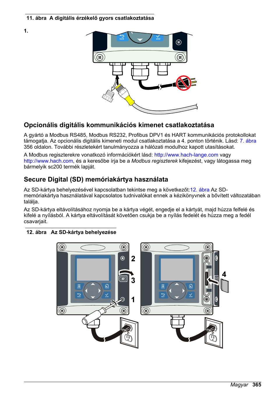 Secure digital (sd) memóriakártya használata, Ábra, A digitális | Hach-Lange SC 200 Basic User Manual User Manual | Page 365 / 638