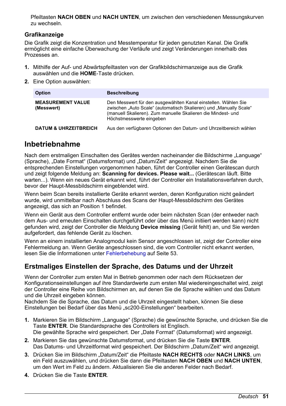 Grafikanzeige, Inbetriebnahme | Hach-Lange SC 200 Basic User Manual User Manual | Page 51 / 638