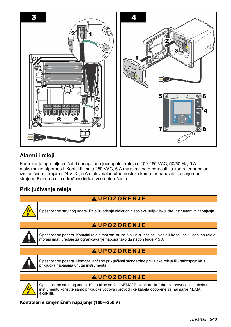 Alarmi i releji, Priključivanje releja | Hach-Lange SC 200 Basic User Manual User Manual | Page 543 / 638