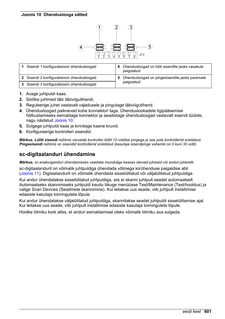 Sc-digitaalanduri ühendamine, Leiate jaotisest, Leheküljel | Joonis 10 | Hach-Lange SC 200 Basic User Manual User Manual | Page 601 / 638