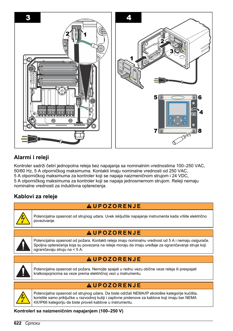 Alarmi i releji, Kablovi za releje | Hach-Lange SC 200 Basic User Manual User Manual | Page 622 / 638