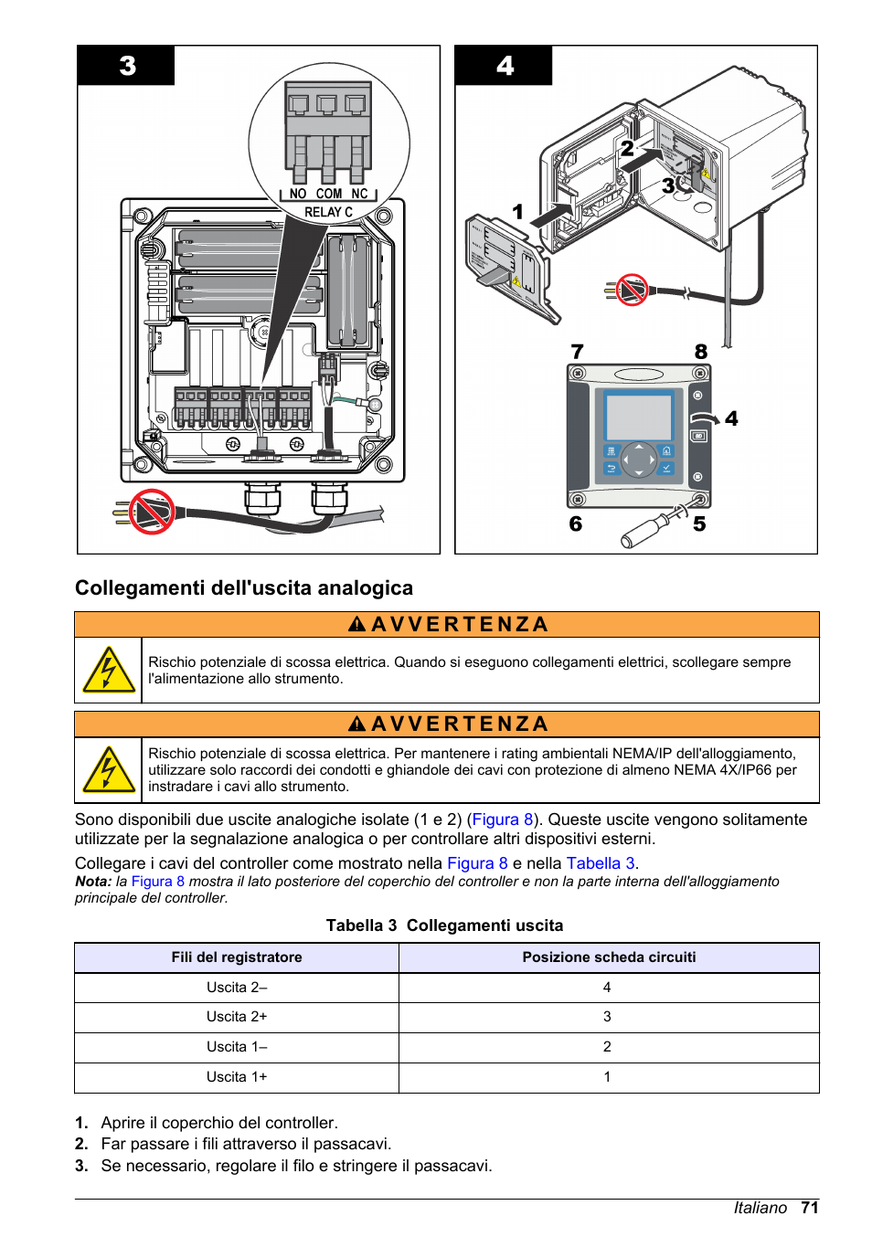 Collegamenti dell'uscita analogica | Hach-Lange SC 200 Basic User Manual User Manual | Page 71 / 638
