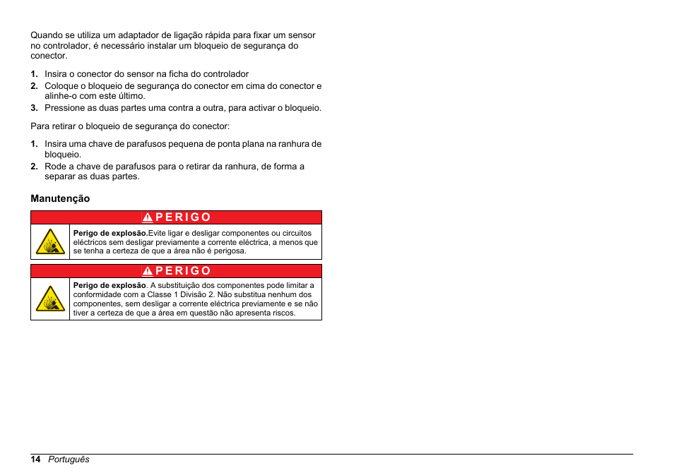 Manutenção | Hach-Lange SC 200 Class 1 Compliance instrument manual User Manual | Page 14 / 50