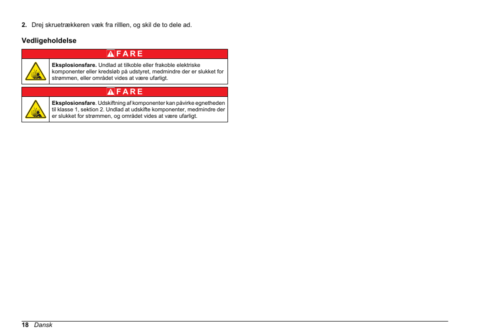 Vedligeholdelse | Hach-Lange SC 200 Class 1 Compliance instrument manual User Manual | Page 18 / 50