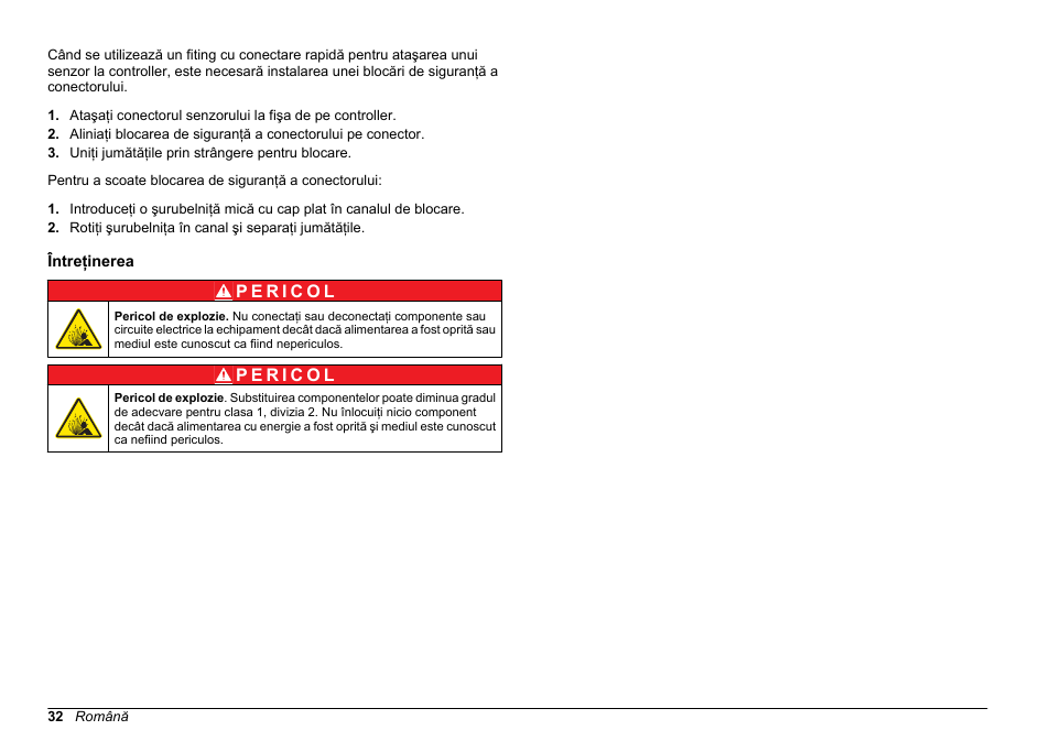 Întreţinerea | Hach-Lange SC 200 Class 1 Compliance instrument manual User Manual | Page 32 / 50