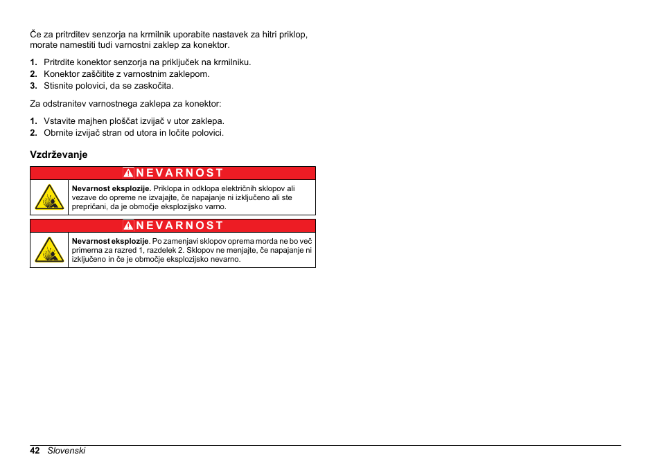 Vzdrževanje | Hach-Lange SC 200 Class 1 Compliance instrument manual User Manual | Page 42 / 50