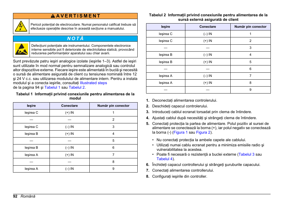 N o t ã | Hach-Lange SC 200 Active 4-20 mA Output Module User Manual User Manual | Page 92 / 148