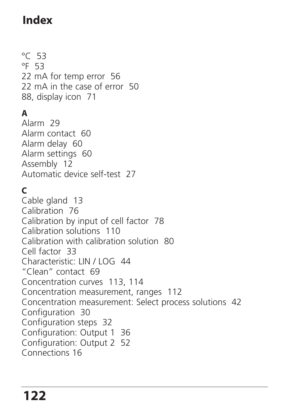 Index | Hach-Lange SI794 I User Manual User Manual | Page 122 / 128