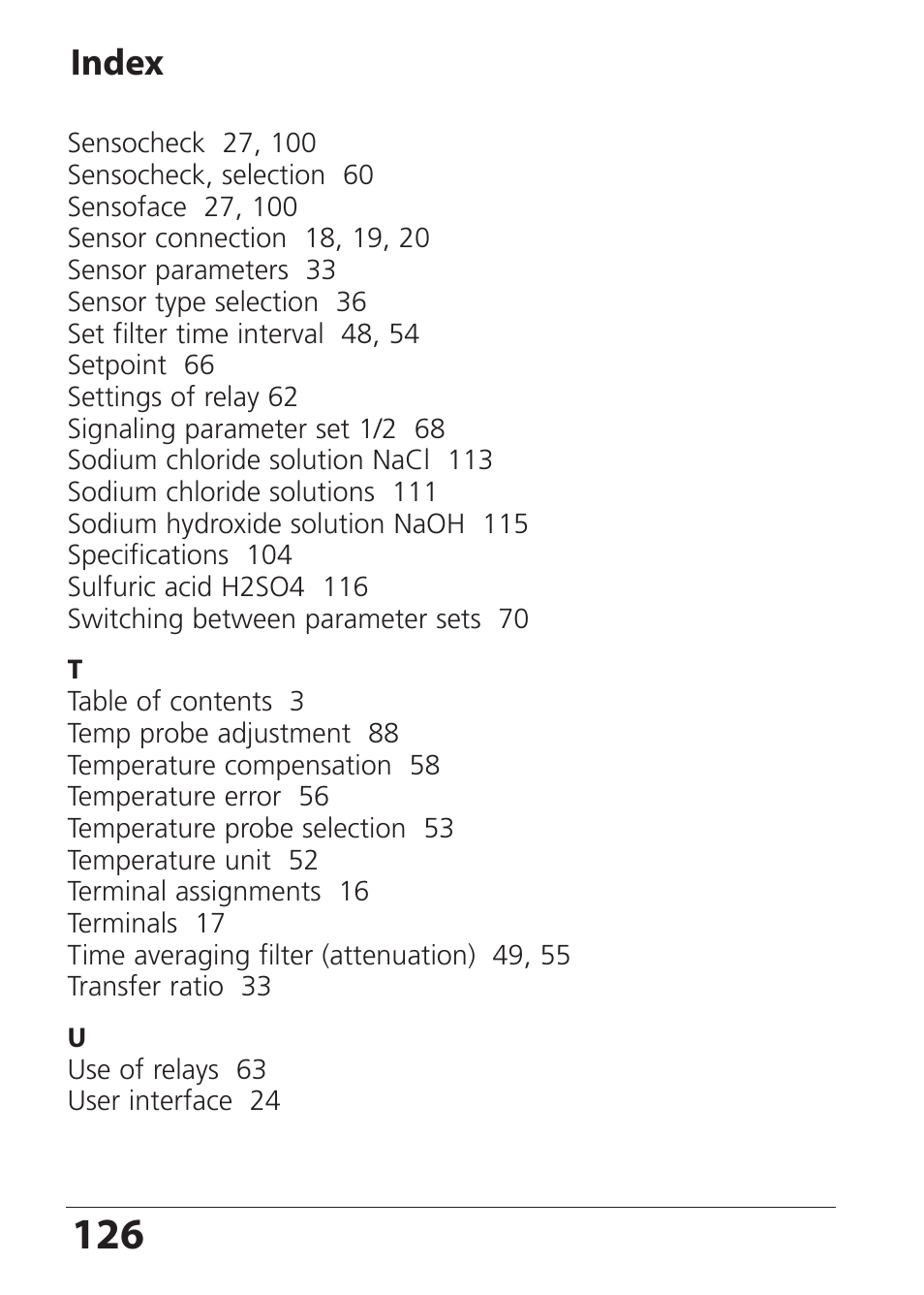 Index | Hach-Lange SI794 I User Manual User Manual | Page 126 / 128