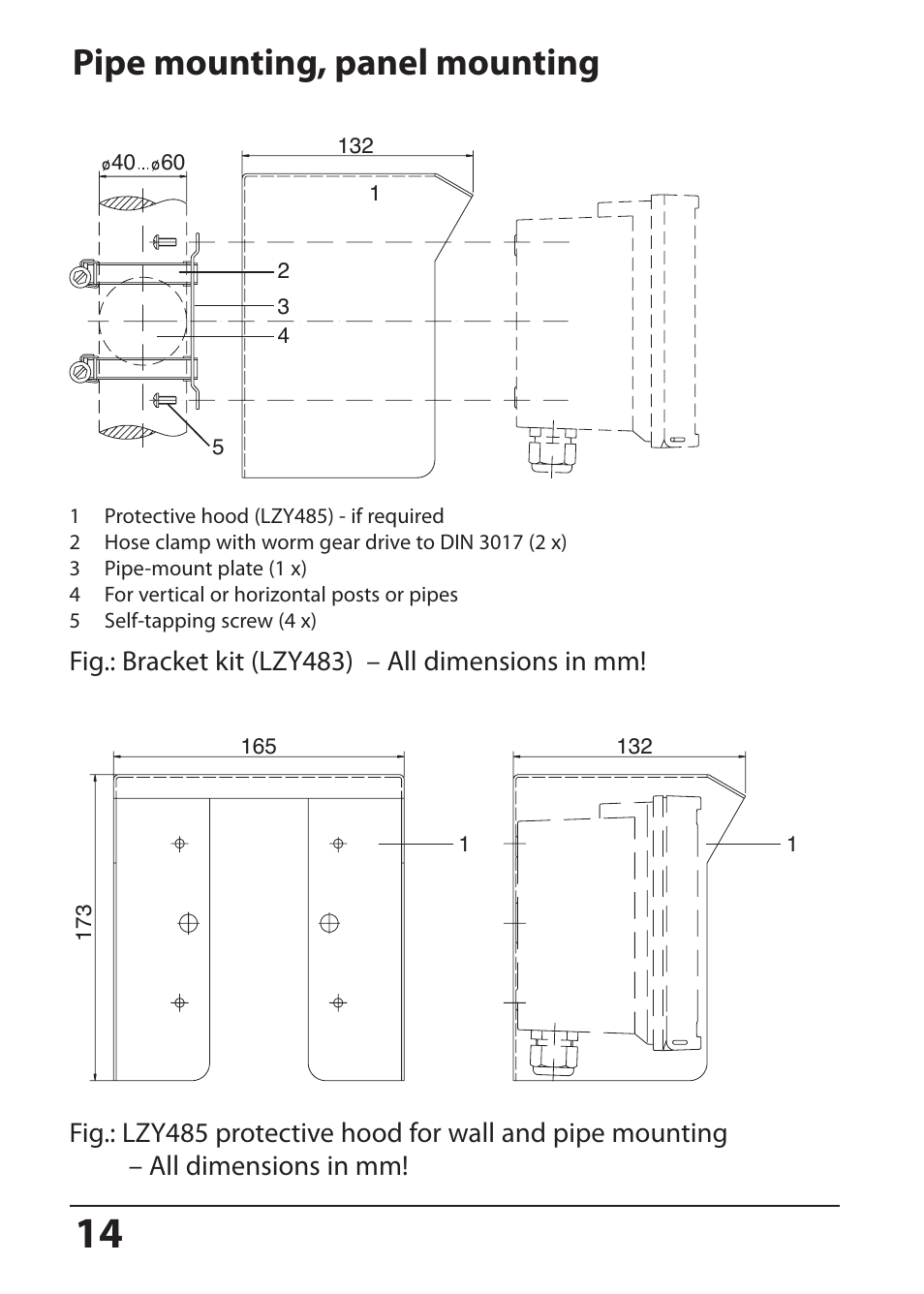 Pipe mounting, panel mounting | Hach-Lange SI794 I User Manual User Manual | Page 14 / 128