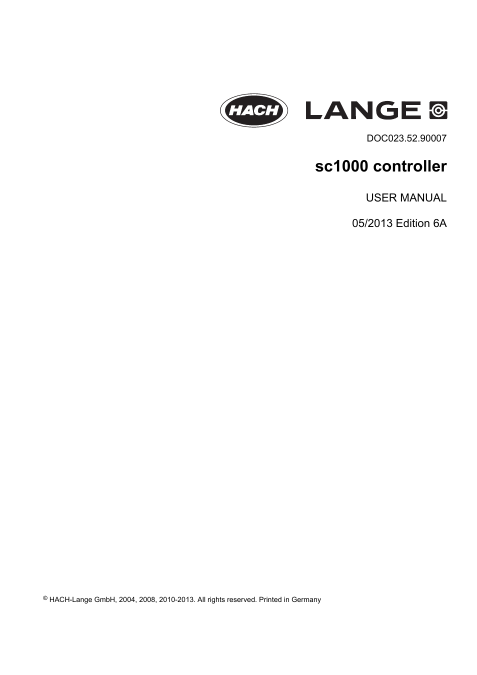 Hach-Lange SC 1000 User Manual | 152 pages