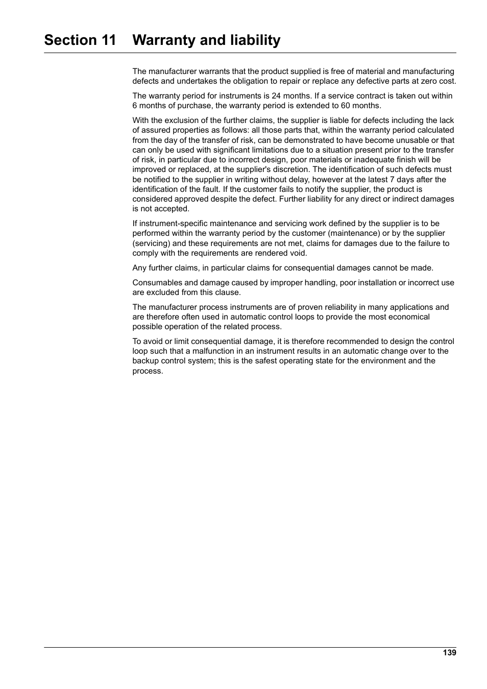 Section 11 warranty and liability | Hach-Lange SC 1000 User Manual | Page 141 / 152