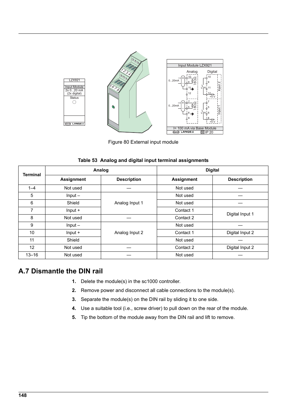A.7 dismantle the din rail | Hach-Lange SC 1000 User Manual | Page 150 / 152