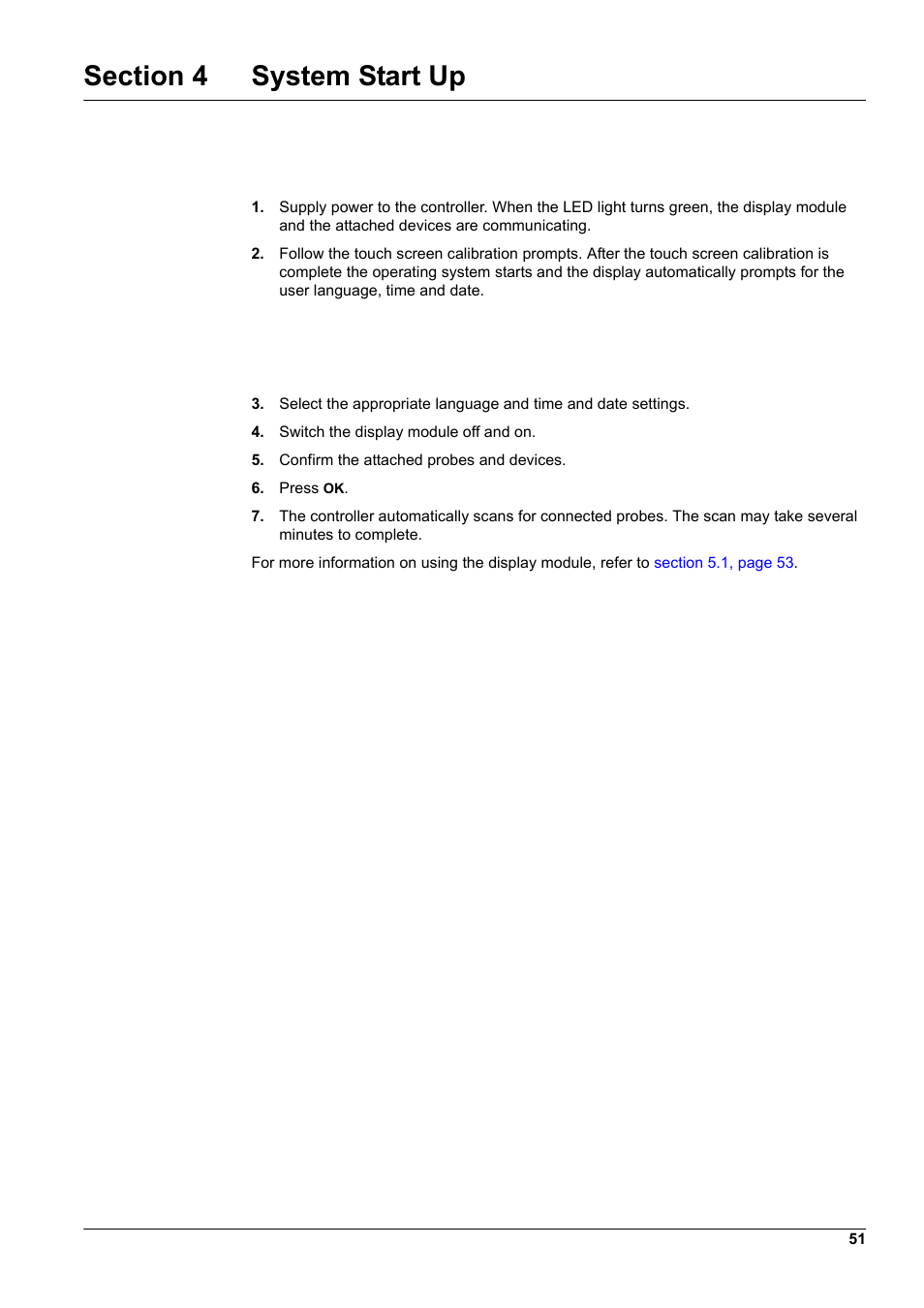 Section 4 system start up | Hach-Lange SC 1000 User Manual | Page 53 / 152