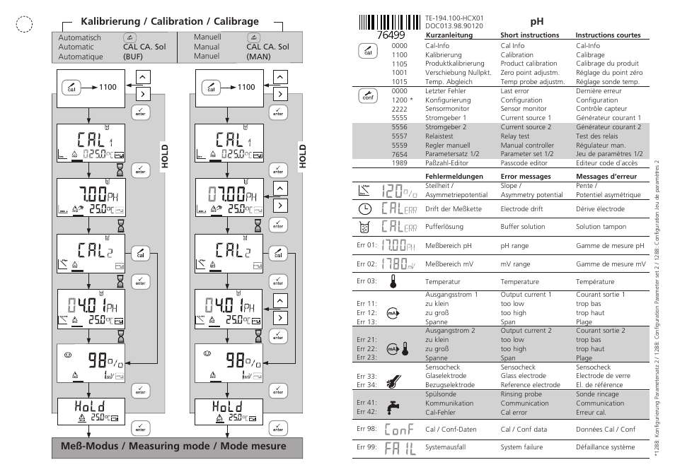 Hach-Lange SI794 P Short Manual User Manual | 2 pages