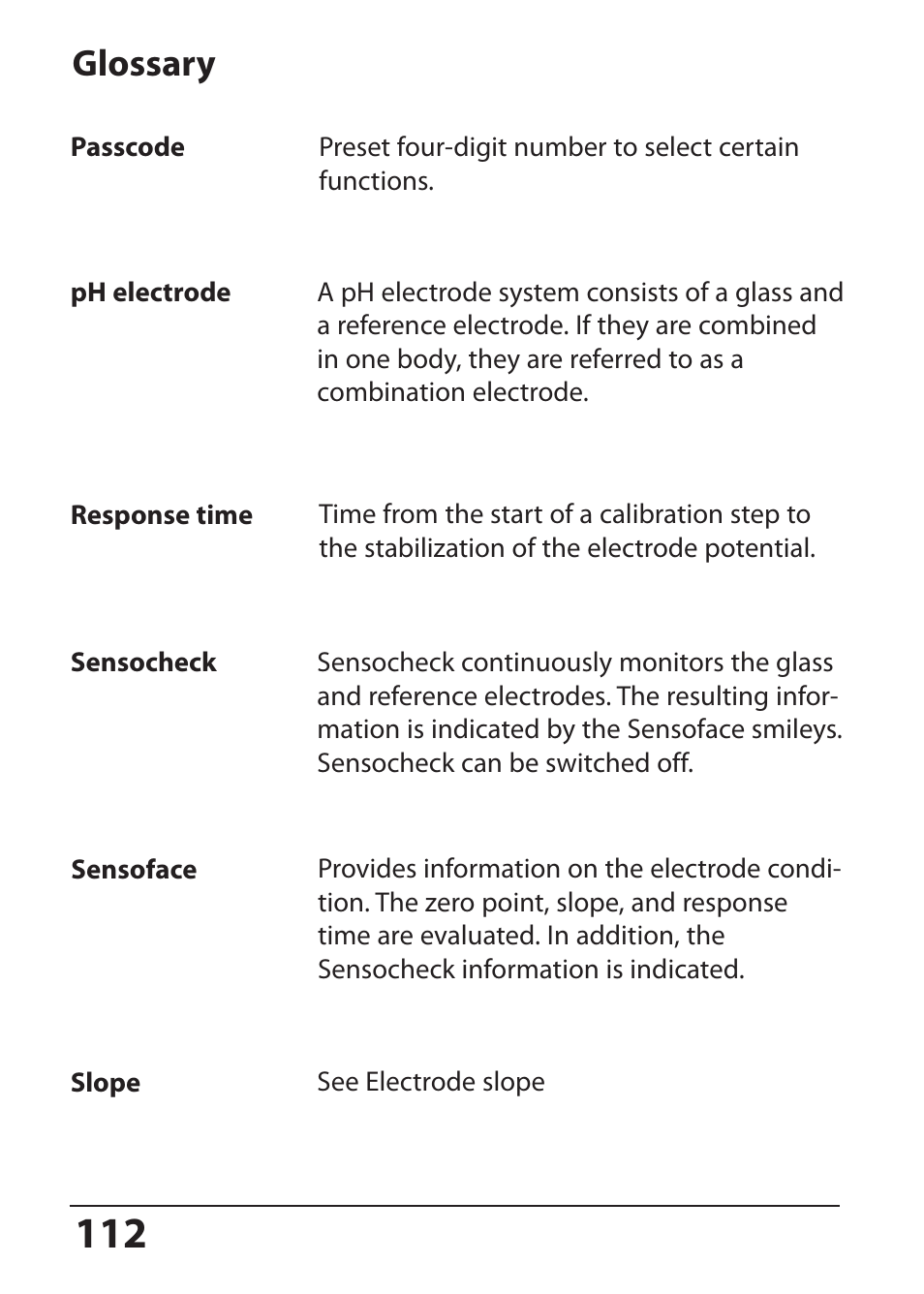 Glossary | Hach-Lange SI794 P User Manual User Manual | Page 112 / 128