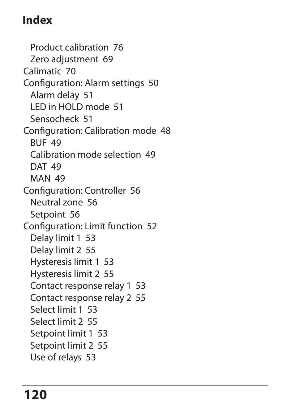 Index | Hach-Lange SI794 P User Manual User Manual | Page 120 / 128