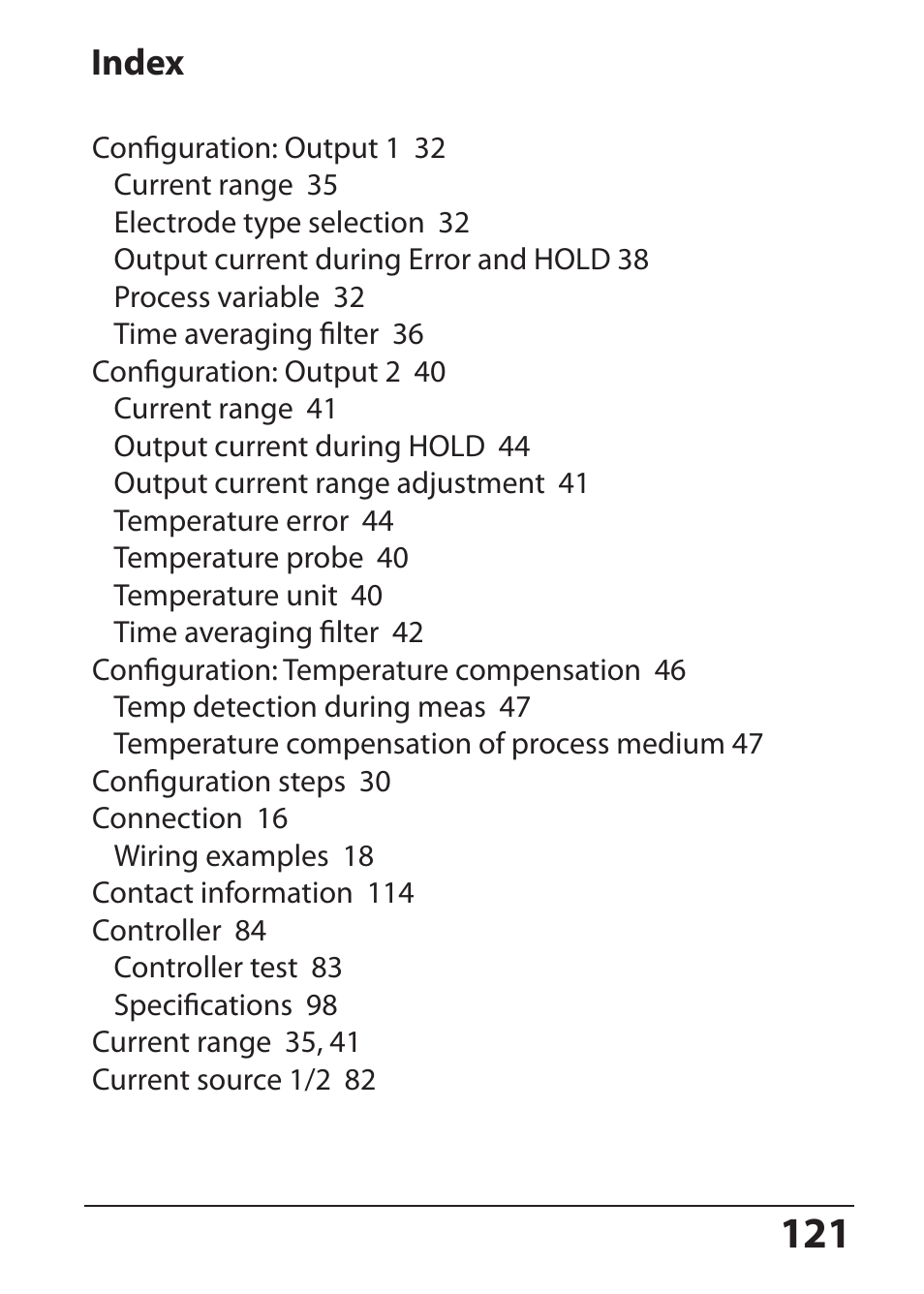 Index | Hach-Lange SI794 P User Manual User Manual | Page 121 / 128