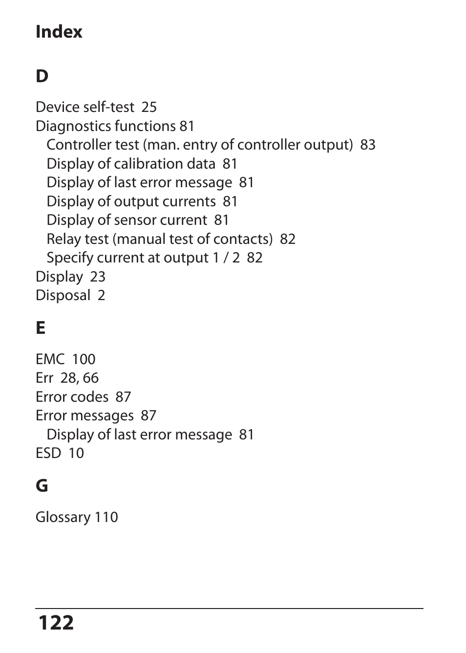 Index | Hach-Lange SI794 P User Manual User Manual | Page 122 / 128