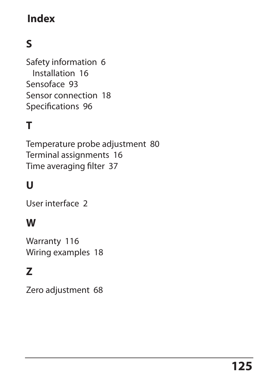 Index | Hach-Lange SI794 P User Manual User Manual | Page 125 / 128