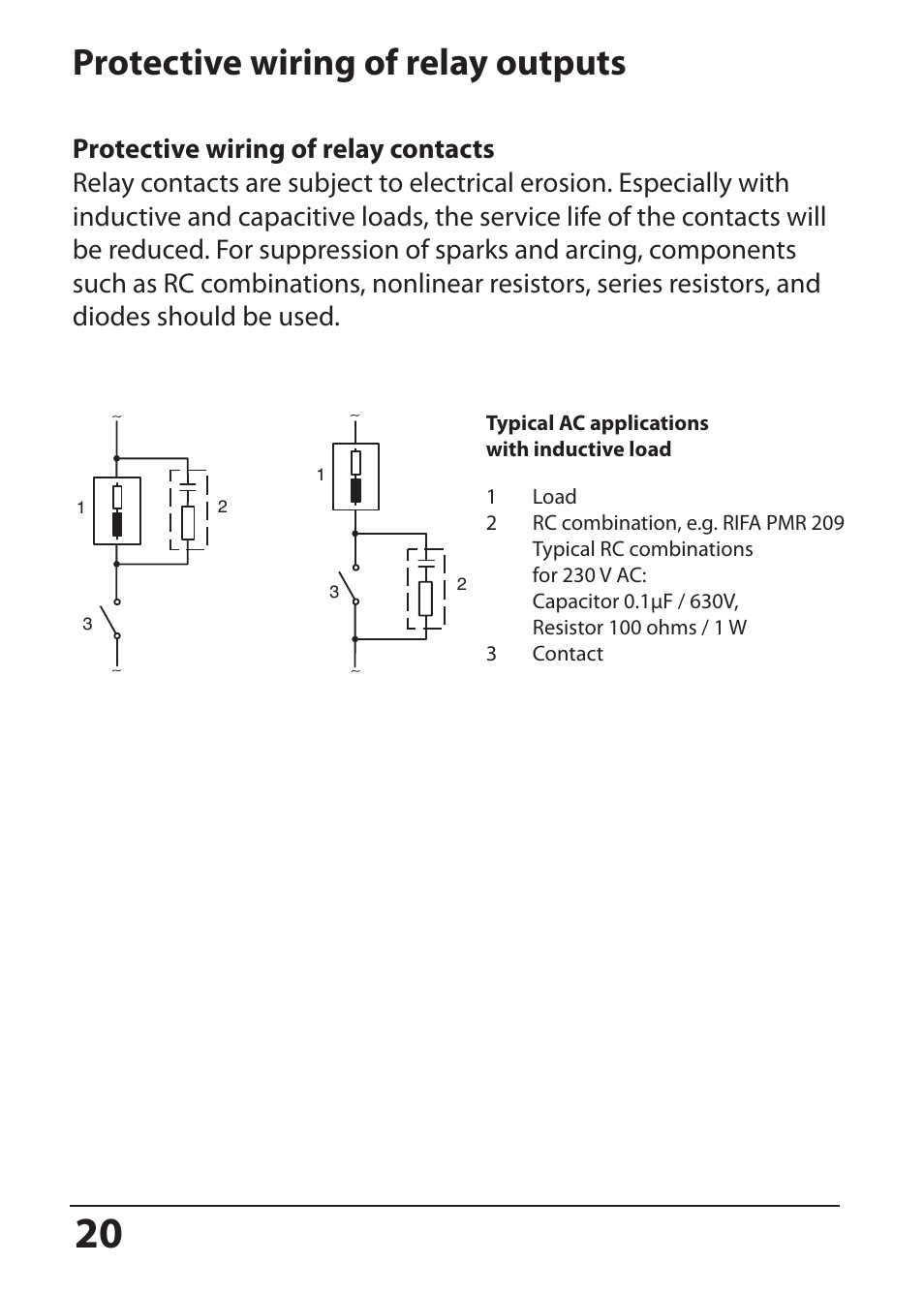 Protective wiring of relay outputs | Hach-Lange SI794 P User Manual User Manual | Page 20 / 128