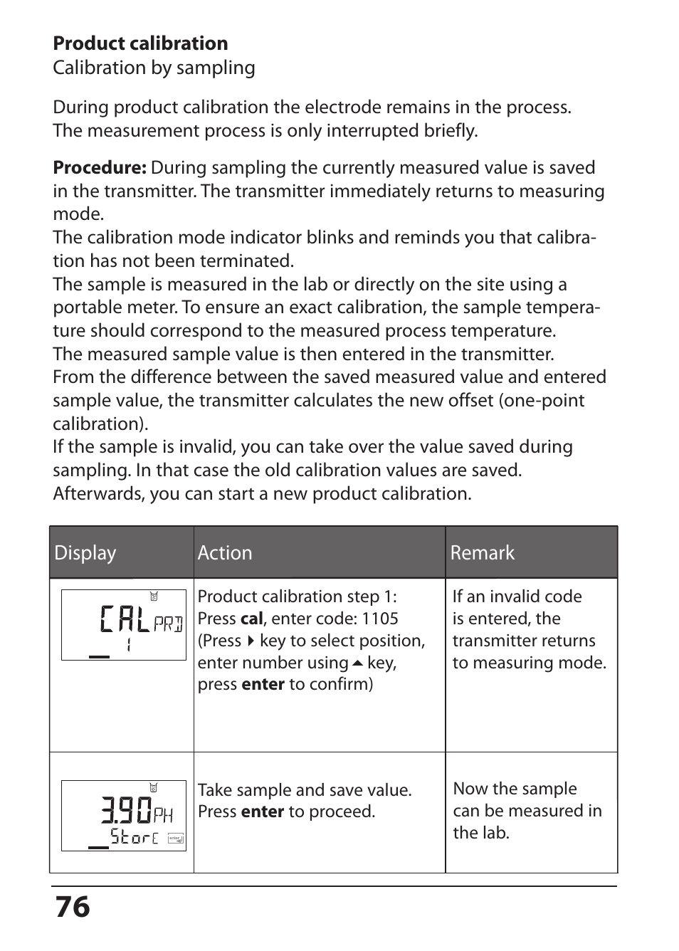 Product calibration | Hach-Lange SI794 P User Manual User Manual | Page 76 / 128