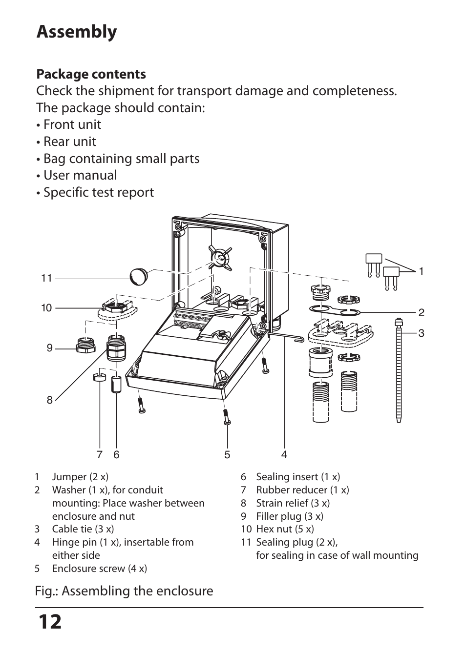 Assembly, Fig.: assembling the enclosure | Hach-Lange SI794 C User Manual User Manual | Page 12 / 124
