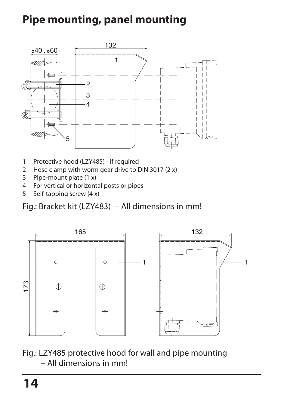 Pipe mounting, panel mounting | Hach-Lange SI794 C User Manual User Manual | Page 14 / 124