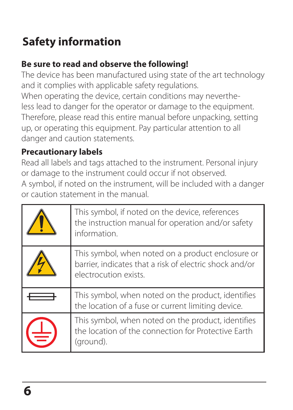 Safety information | Hach-Lange SI794 C User Manual User Manual | Page 6 / 124