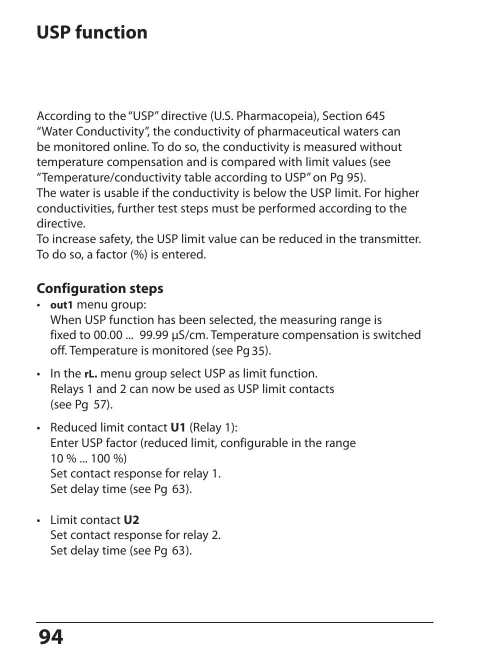 Usp function | Hach-Lange SI794 C User Manual User Manual | Page 94 / 124