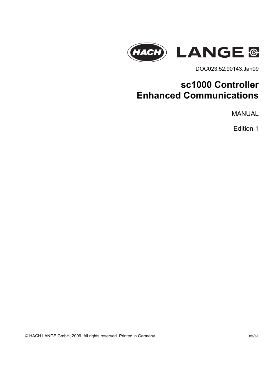 Hach-Lange SC 1000 Controller Enhanced Communications User Manual | 50 pages