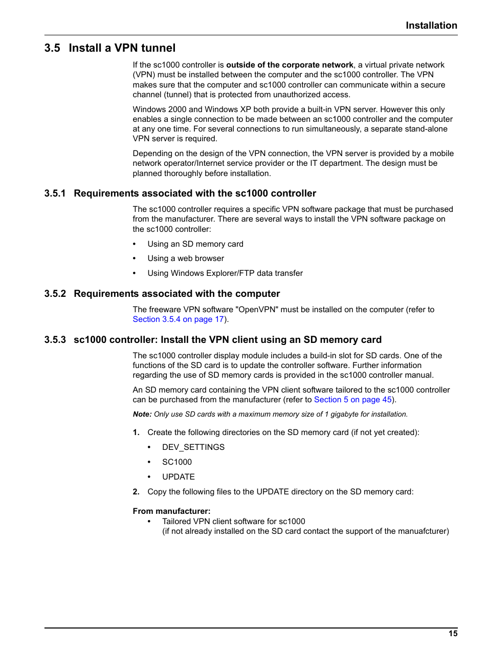 5 install a vpn tunnel, 2 requirements associated with the computer | Hach-Lange SC 1000 Controller Enhanced Communications User Manual | Page 15 / 50