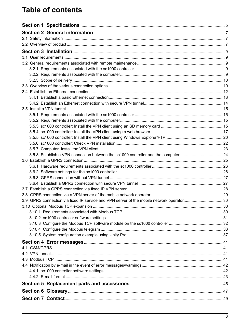 Hach-Lange SC 1000 Controller Enhanced Communications User Manual | Page 3 / 50