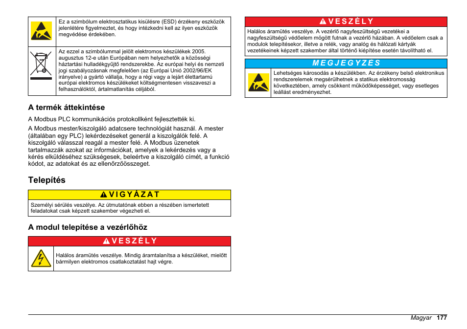 A termék áttekintése, Telepítés, A modul telepítése a vezérlőhöz | Hach-Lange SC 200 Modbus Module User Manual User Manual | Page 177 / 312