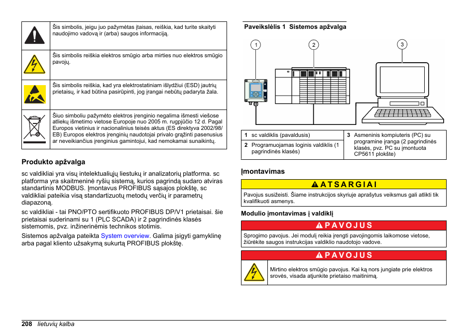 Produkto apžvalga, Įmontavimas, Modulio įmontavimas į valdiklį | Hach-Lange SC 200 Profibus network card User Manual User Manual | Page 208 / 316