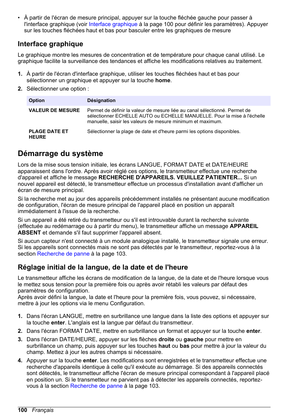 Interface graphique, Démarrage du système | Hach-Lange POLYMETRON 9500 Basic User Manual User Manual | Page 100 / 284
