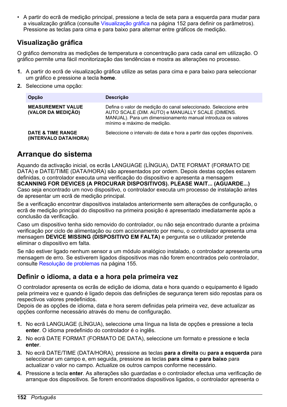 Visualização gráfica, Arranque do sistema | Hach-Lange POLYMETRON 9500 Basic User Manual User Manual | Page 152 / 284