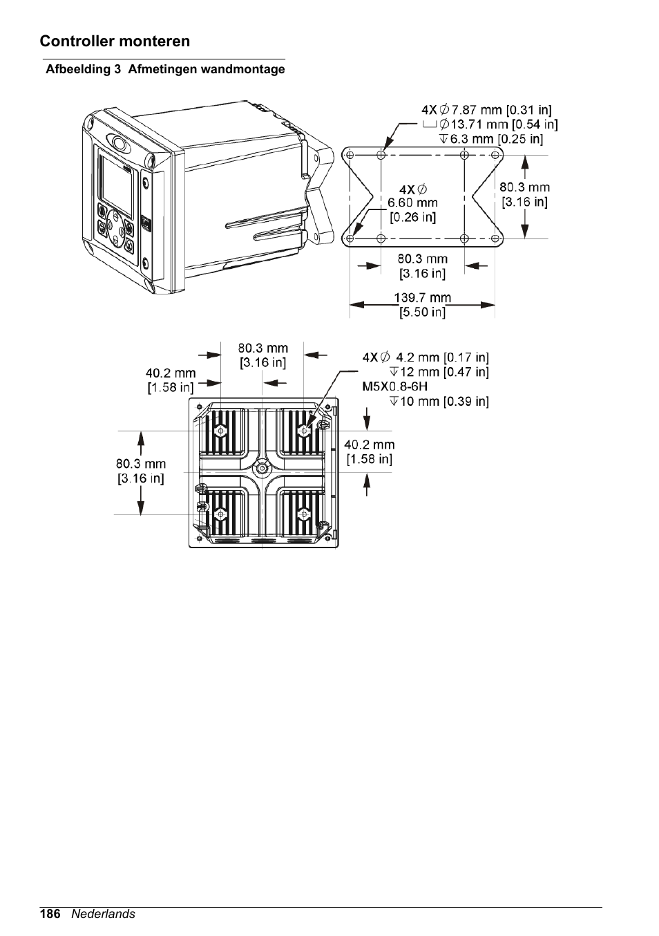 Controller monteren, Afbeelding 3 | Hach-Lange POLYMETRON 9500 Basic User Manual User Manual | Page 186 / 284