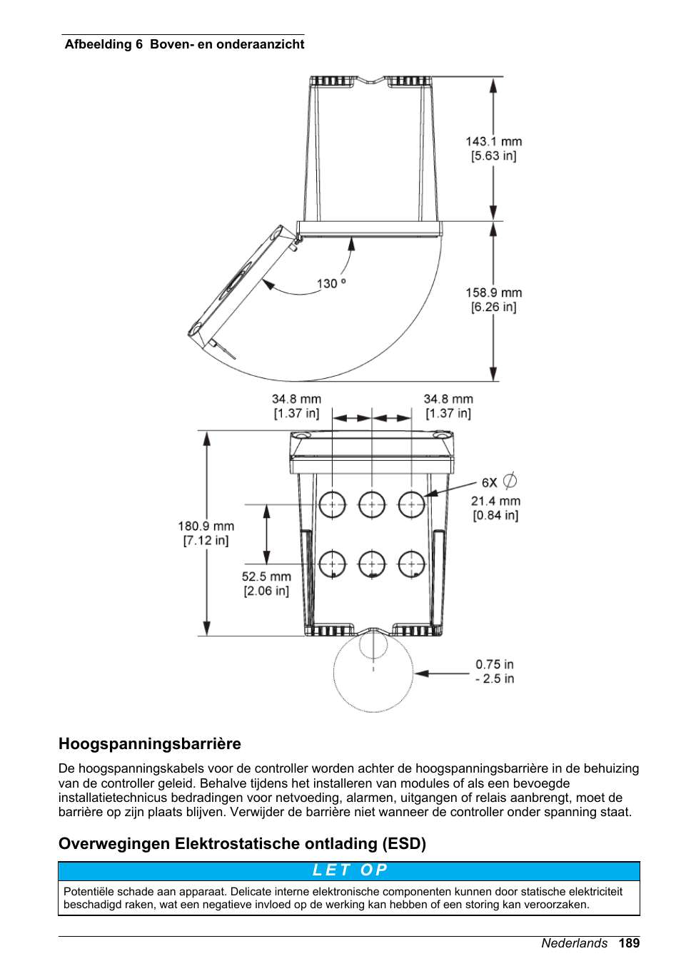 Hoogspanningsbarrière, Overwegingen elektrostatische ontlading (esd), 188 en | Afbeelding 6 | Hach-Lange POLYMETRON 9500 Basic User Manual User Manual | Page 189 / 284