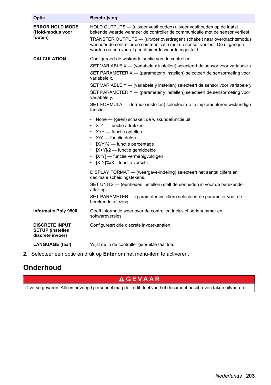 Onderhoud | Hach-Lange POLYMETRON 9500 Basic User Manual User Manual | Page 203 / 284