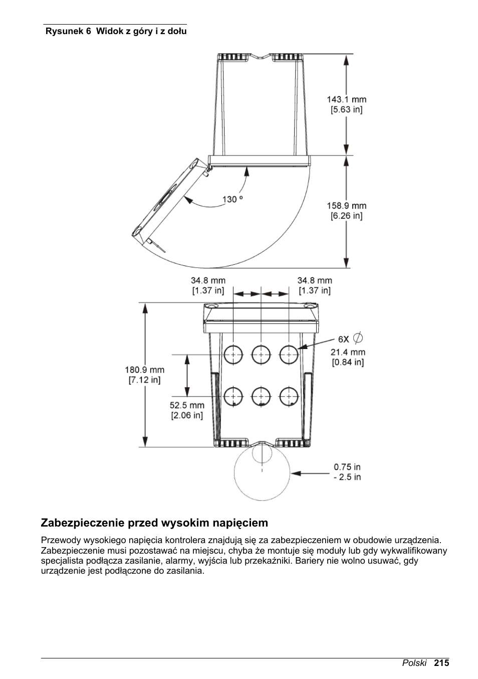 Zabezpieczenie przed wysokim napięciem, Oraz, Rysunek 6 | Na stronie | Hach-Lange POLYMETRON 9500 Basic User Manual User Manual | Page 215 / 284