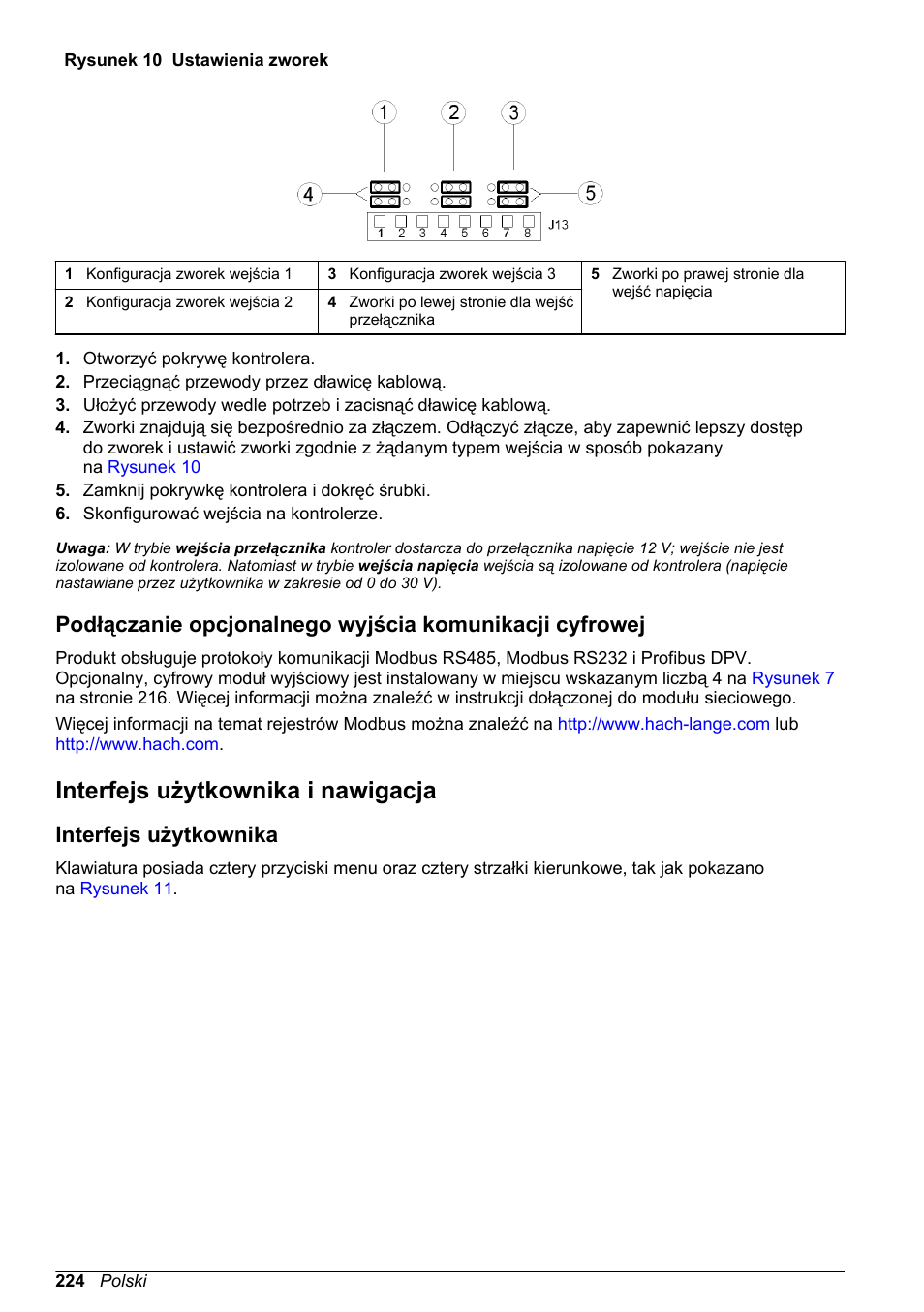 Interfejs użytkownika i nawigacja, Interfejs użytkownika, Rysunek 10 | Hach-Lange POLYMETRON 9500 Basic User Manual User Manual | Page 224 / 284