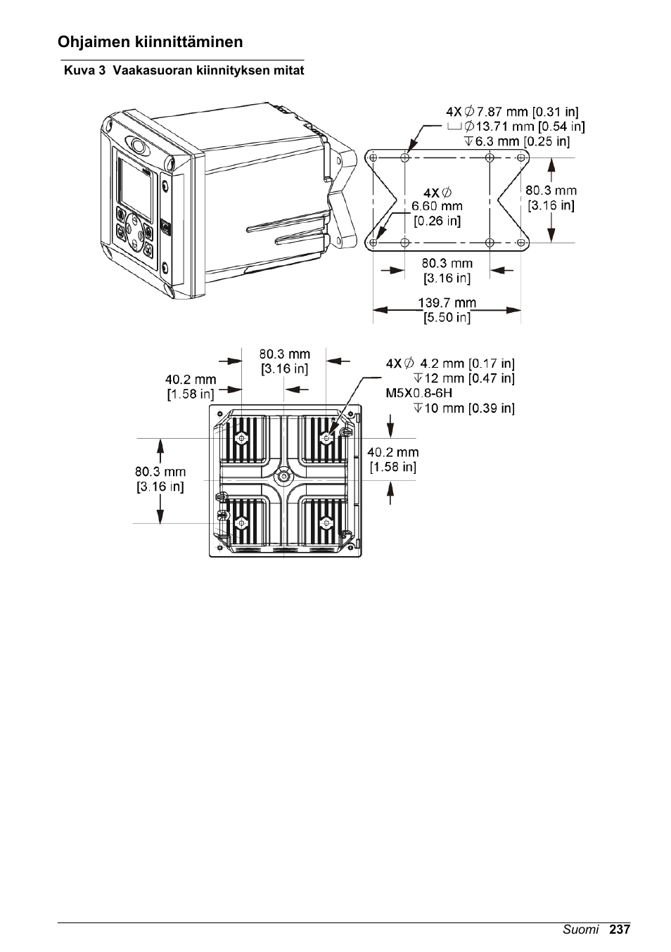 Ohjaimen kiinnittäminen, Kuva 3, Sivulla 237 | Hach-Lange POLYMETRON 9500 Basic User Manual User Manual | Page 237 / 284