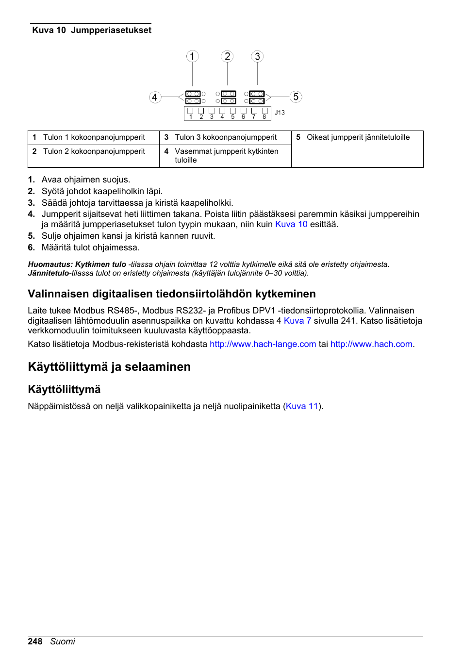 Käyttöliittymä ja selaaminen, Käyttöliittymä, Kuva 10 | Hach-Lange POLYMETRON 9500 Basic User Manual User Manual | Page 248 / 284