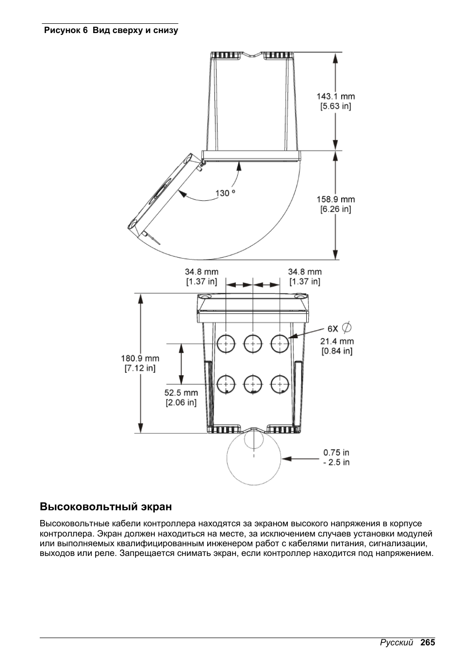 Высоковольтный экран, Рисунок 6 | Hach-Lange POLYMETRON 9500 Basic User Manual User Manual | Page 265 / 284