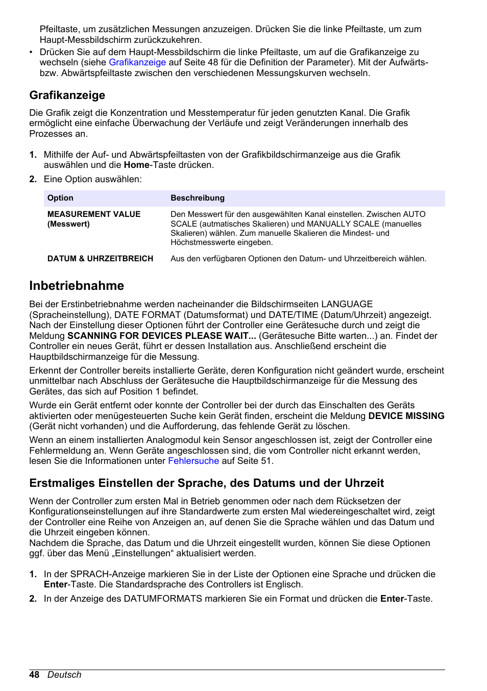 Grafikanzeige, Inbetriebnahme | Hach-Lange POLYMETRON 9500 Basic User Manual User Manual | Page 48 / 284