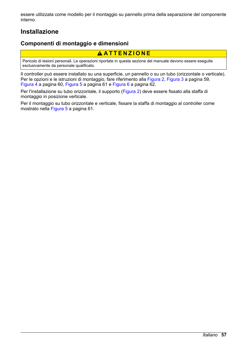 Installazione, Componenti di montaggio e dimensioni | Hach-Lange POLYMETRON 9500 Basic User Manual User Manual | Page 57 / 284
