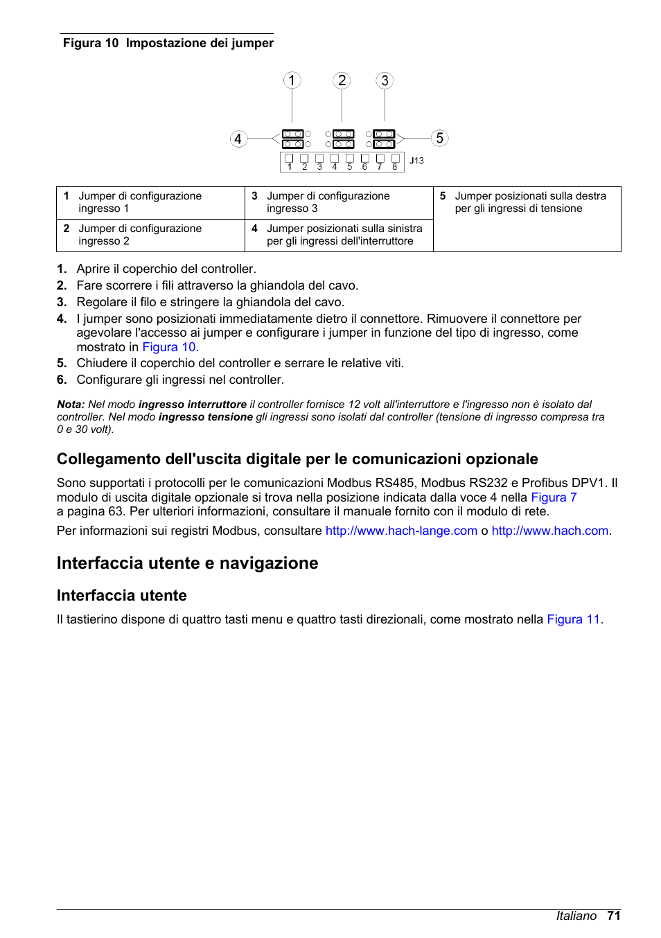 Interfaccia utente e navigazione, Interfaccia utente, Figura 10 | Hach-Lange POLYMETRON 9500 Basic User Manual User Manual | Page 71 / 284