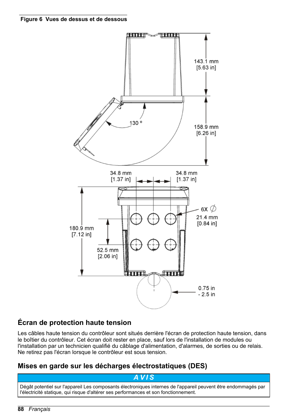 Écran de protection haute tension, Figure 6 | Hach-Lange POLYMETRON 9500 Basic User Manual User Manual | Page 88 / 284